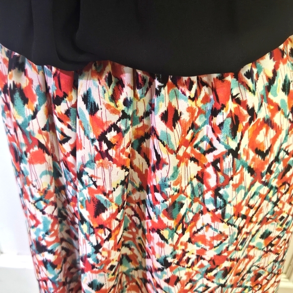 Rock 47 by Wrangler Black Multi-Color Print Sleeveless High Low Dress, X-Large - Picture 6 of 14